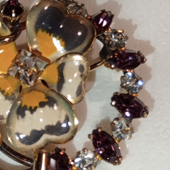 12k Gold Carl Art Enamel Brooch - Picture 11 of 16